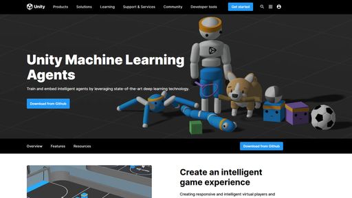ML-Agents main webpage