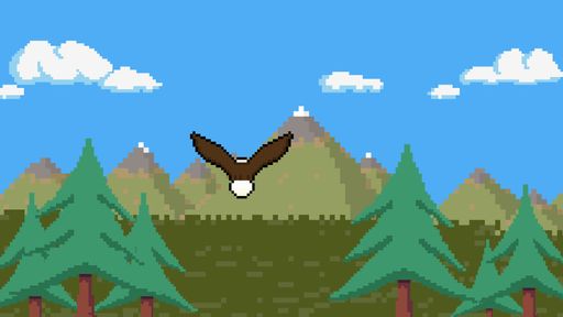 In-game capture of the eagle flying above trees