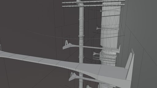 3D scene of bridges crossing a bottomless rift